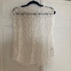 Wilfred White Lace See Through Top